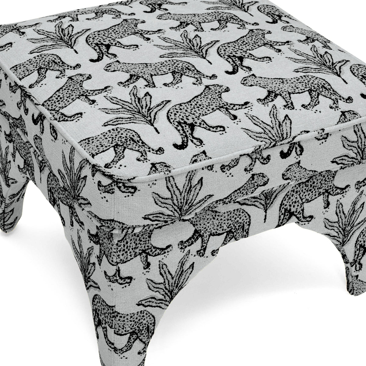 Raji Taupe Leopard Performance Jacquard Ottoman by TOV Furniture – photo 5 of 6