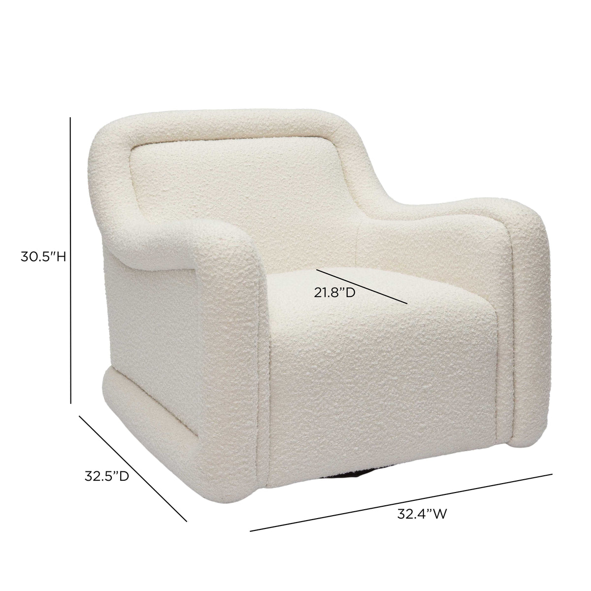 Charli Performance Swivel Chair in Cream by TOV Furniture – photo 7 of 7