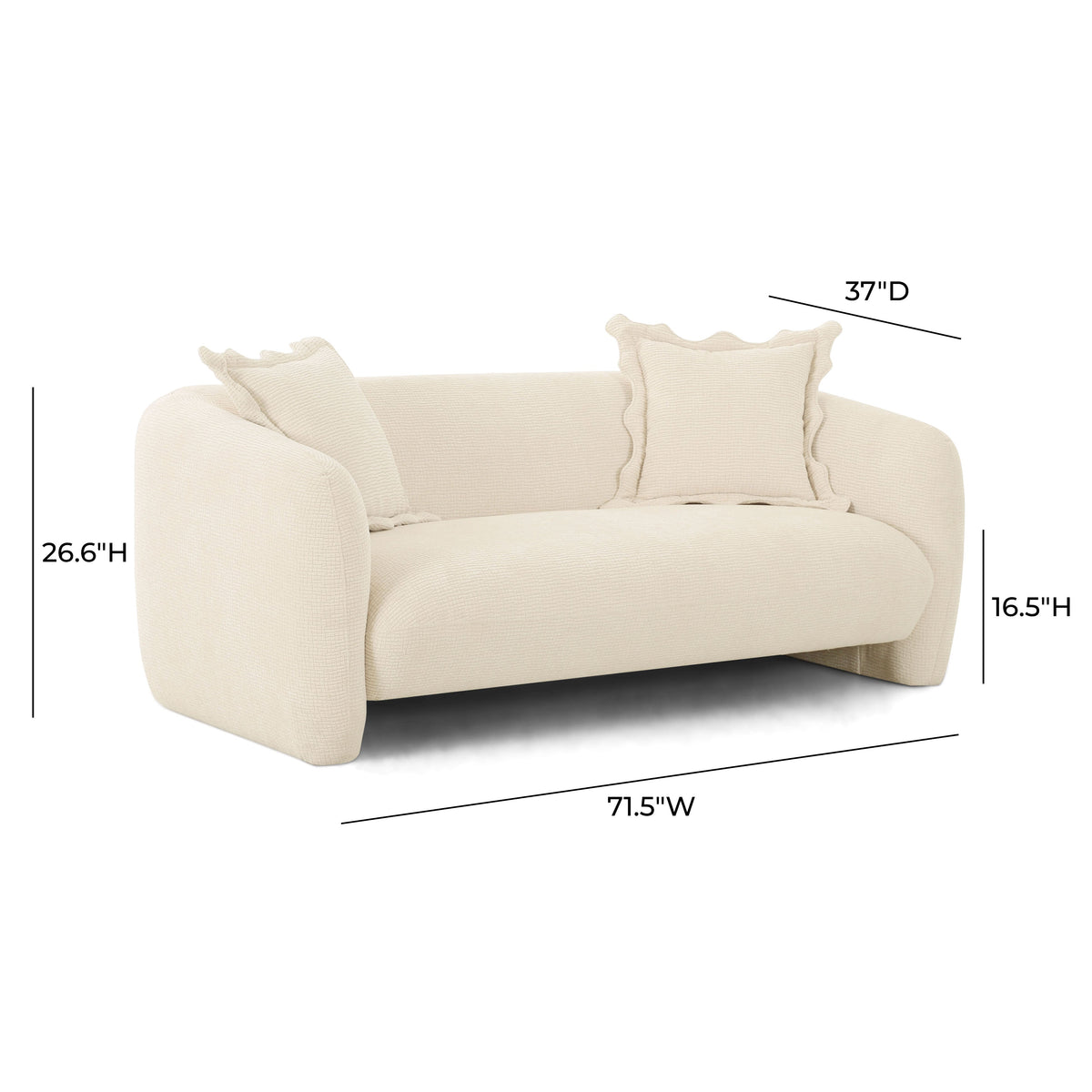 Lou 71.5" Sandstone Textured Performance Fabric Loveseat by TOV Furniture – photo 5 of 5