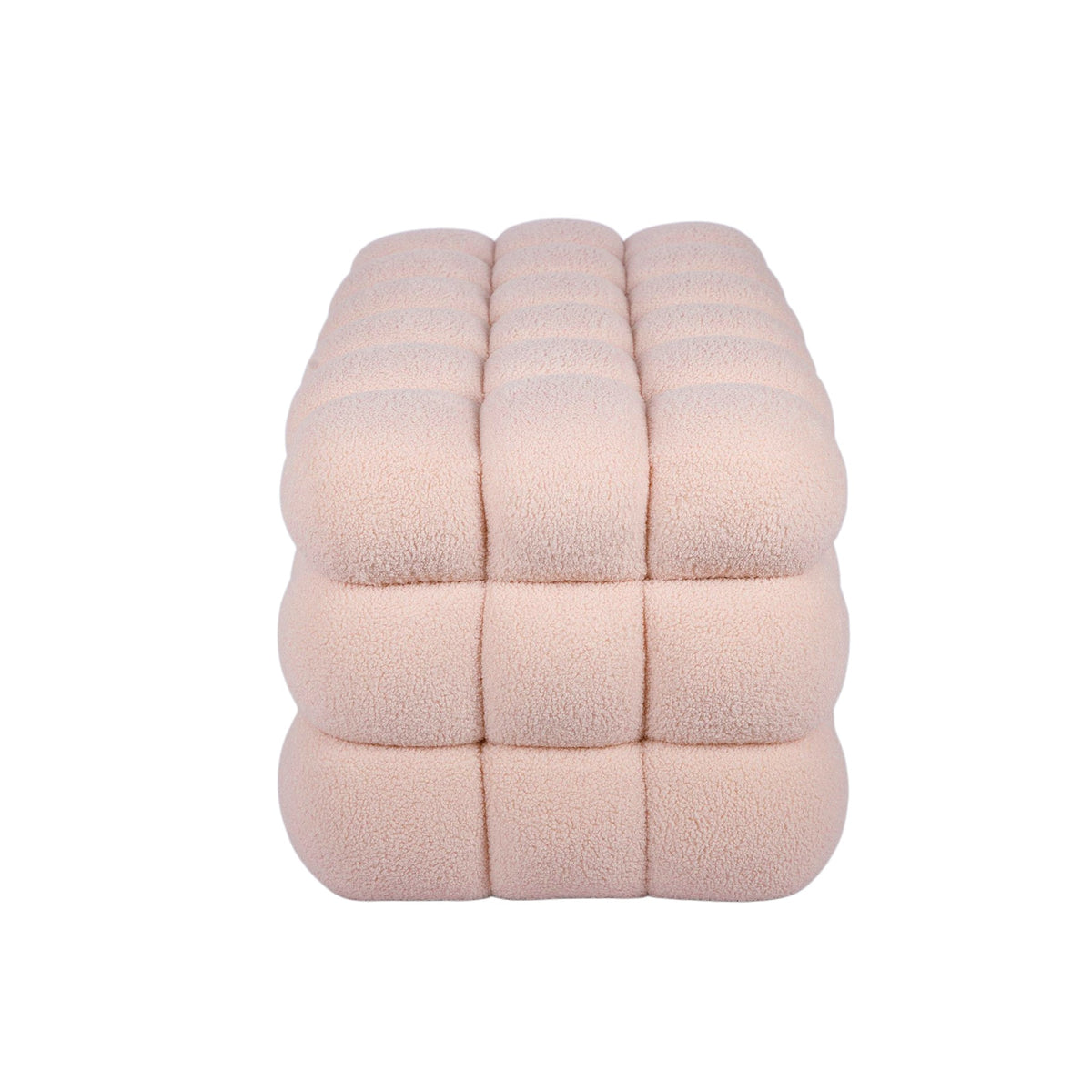 Anita 38.5" Pink Shearling Storage Bench With Reversible Tray Top by TOV Furniture – photo 7 of 10
