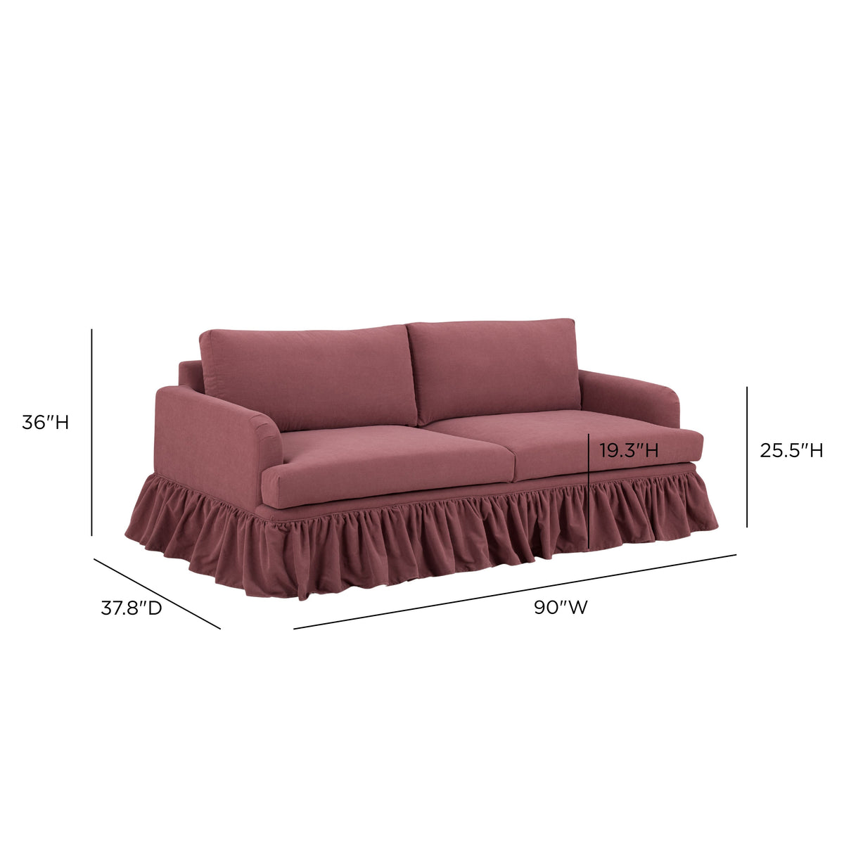 Gertrude 90" Plum Upcycled Performance Fabric Sofa by TOV Furniture – photo 7 of 7