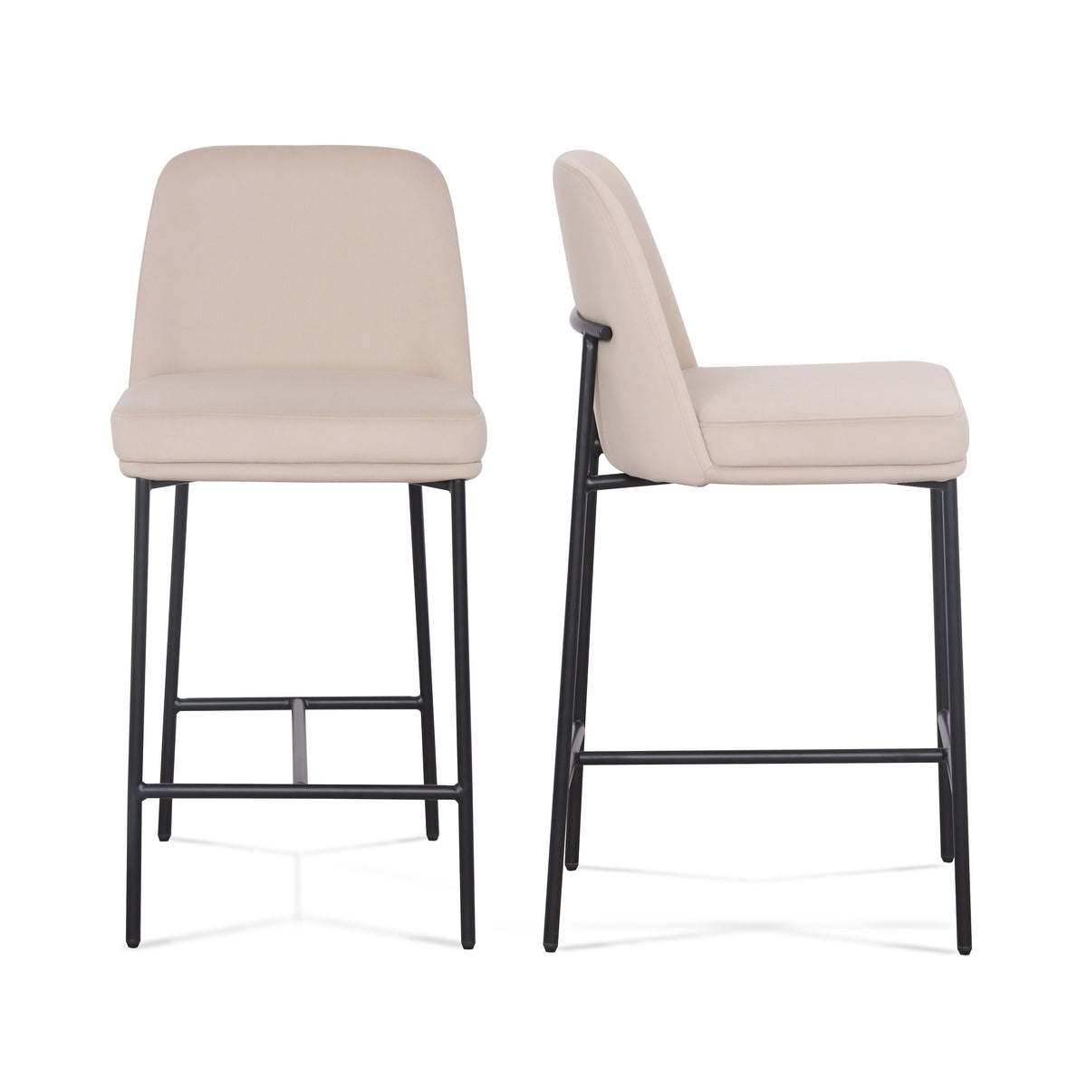 Sydney Taupe Performance Velvet Counter Stool - Set of 2 by TOV Furniture – photo 1 of 8