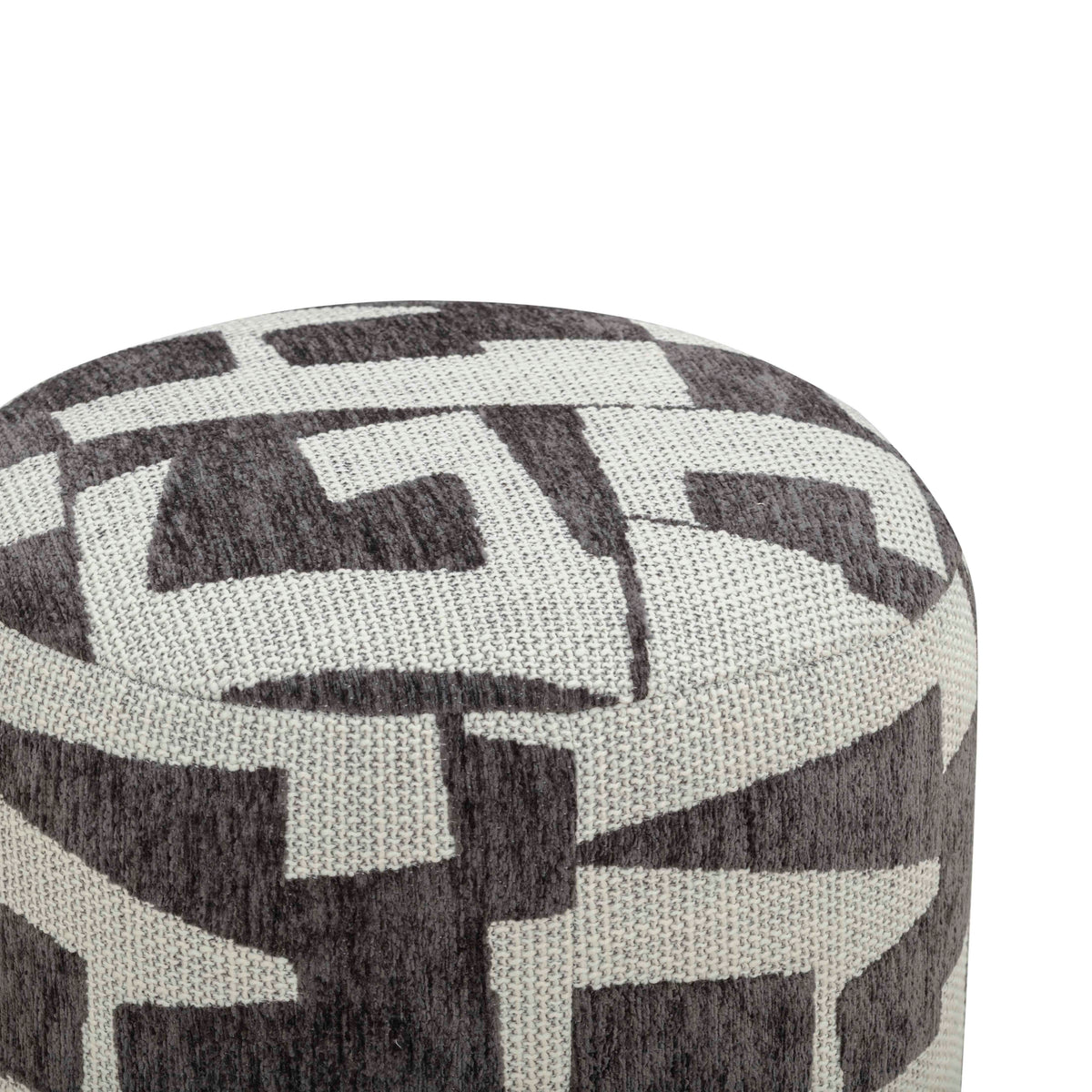 Bisou Black Performance Jacquard Ottoman by TOV Furniture – photo 3 of 5