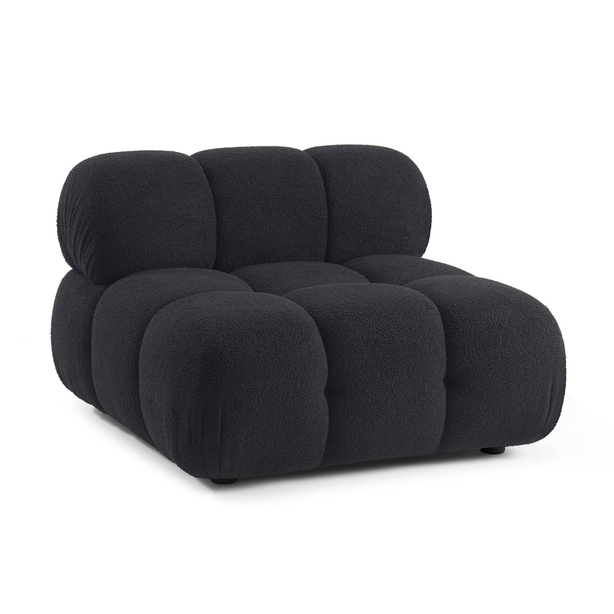 Calliope Black Performance Vegan Shearling Modular Armless Chair by TOV Furniture – photo 1 of 5