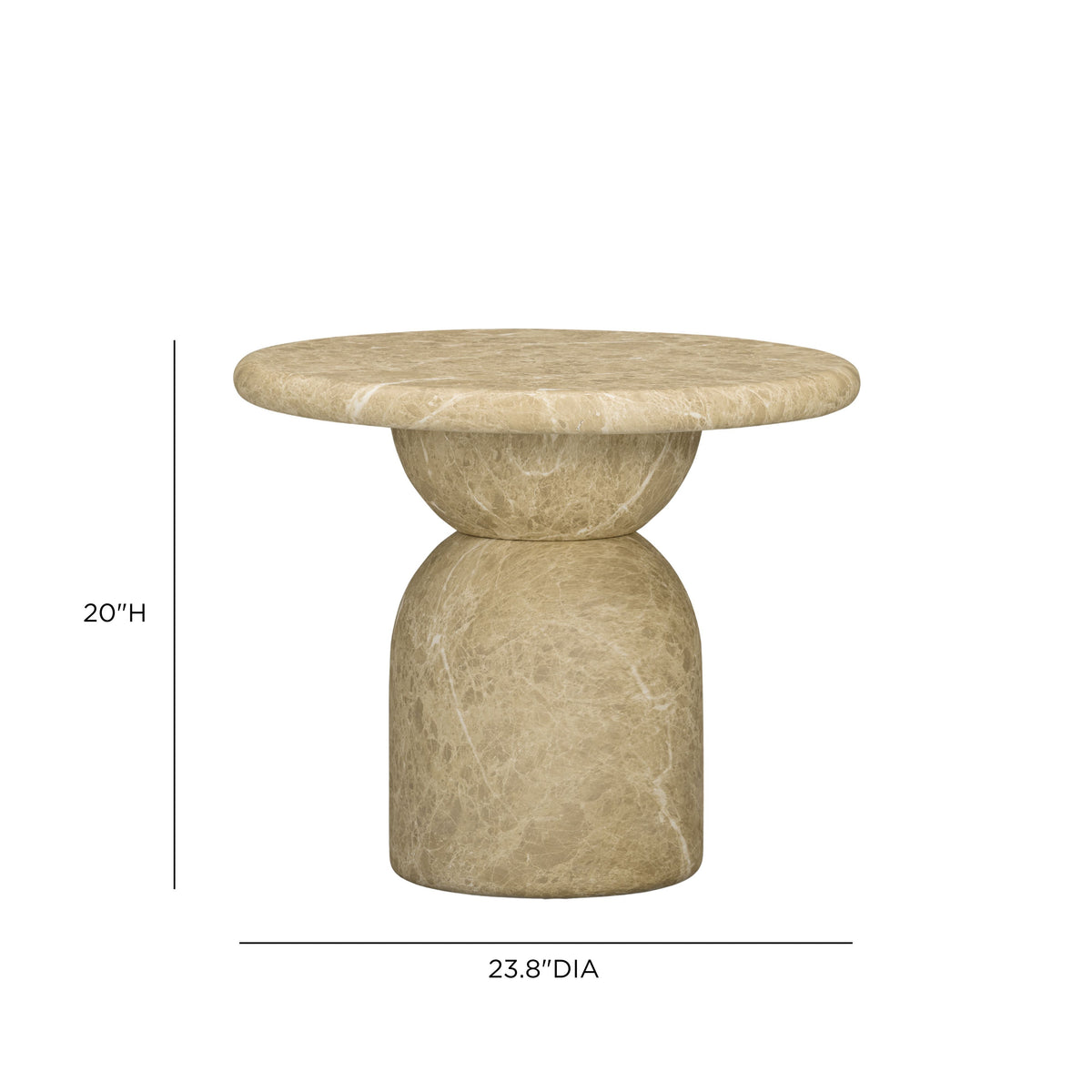 Cynthia Light Emperador Faux Marble Indoor/Outdoor Side Table by TOV Furniture – photo 6 of 6