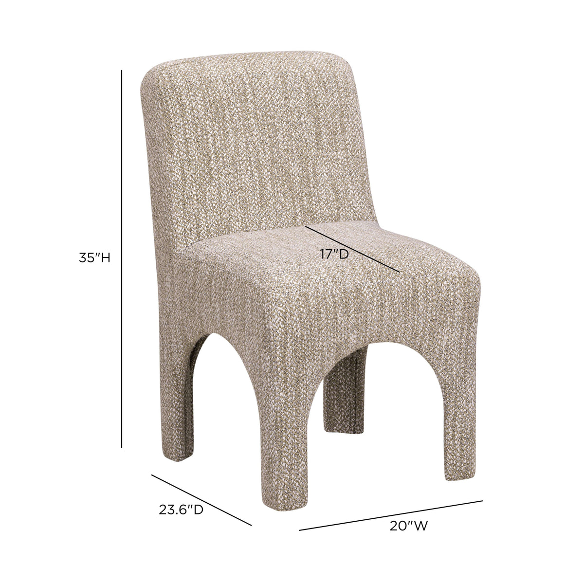 Tomlin Beige Knubby Performance Fabric Dining Chair by TOV Furniture – photo 9 of 9