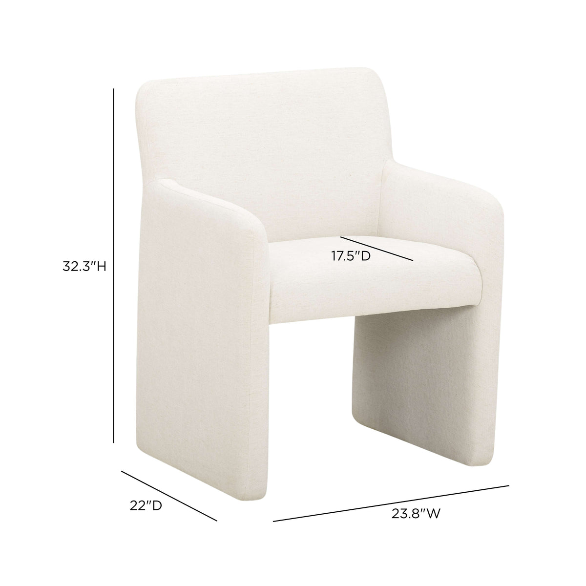 Crawley Performance Linen Chenille Dining Chair in Bone by TOV Furniture – photo 7 of 7