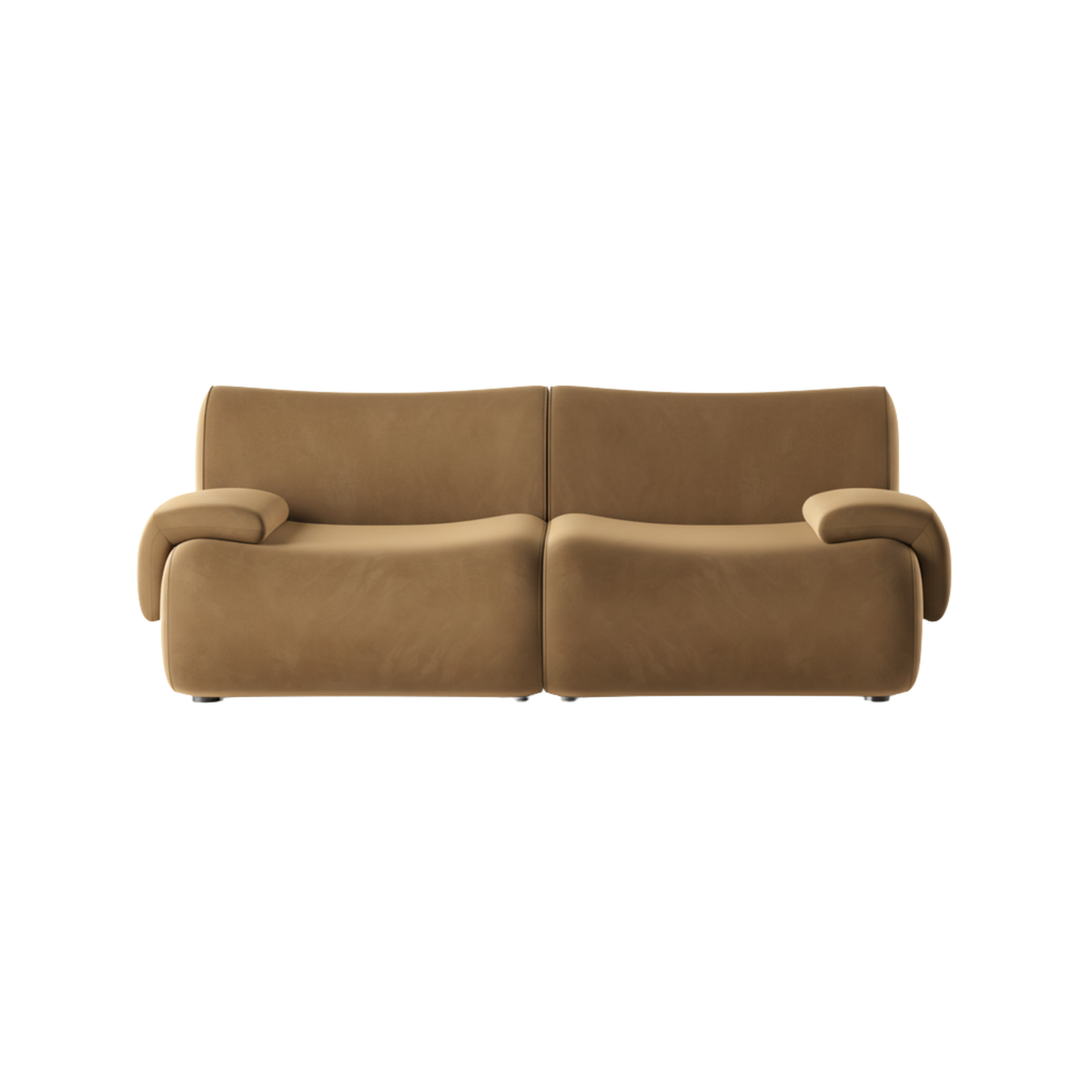 Zenith 80" Latte Brown Performance Velvet Modular Loveseat by TOV Furniture – photo 1 of 7