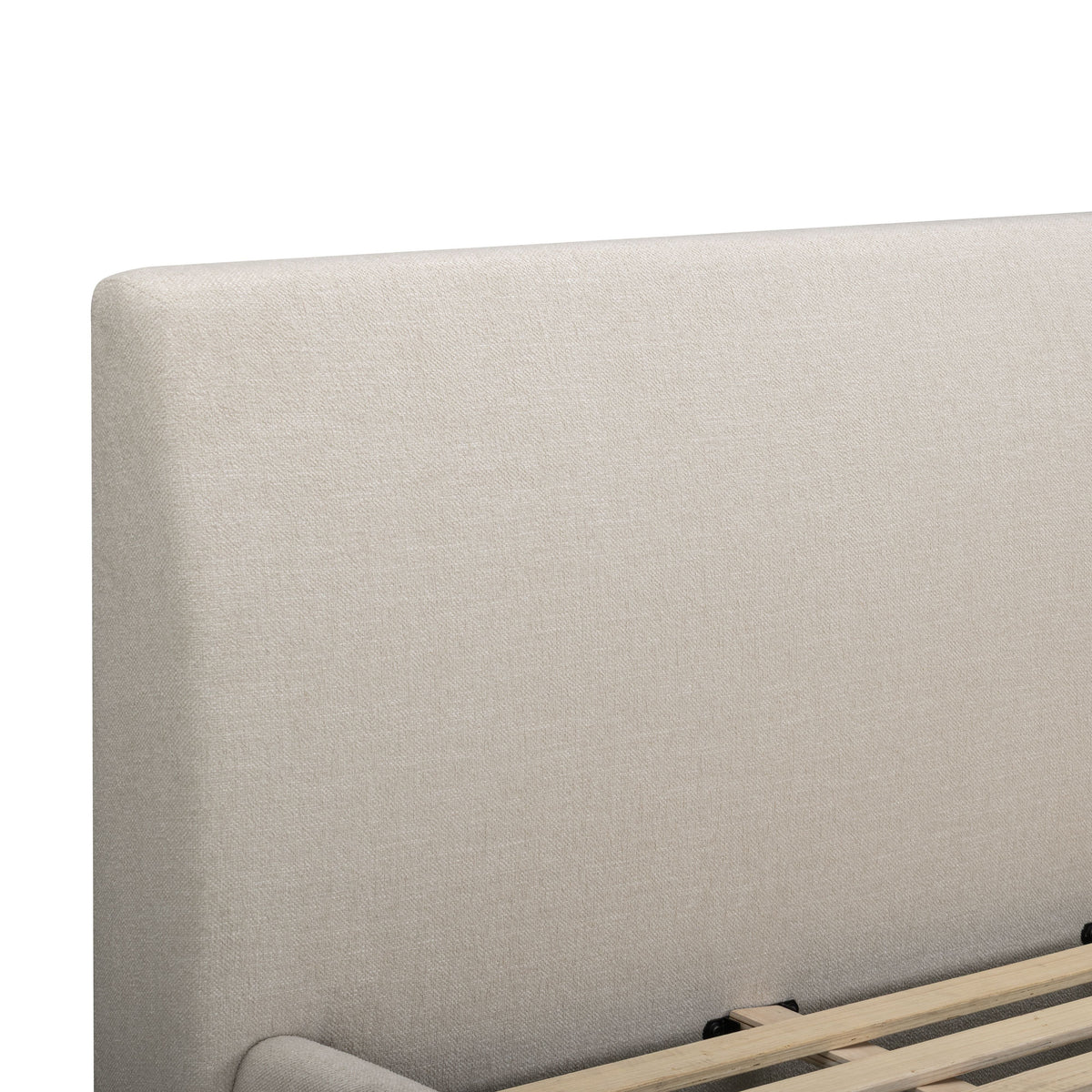 Rayne Cream Textured Fabric King Bed by TOV Furniture – photo 4 of 8