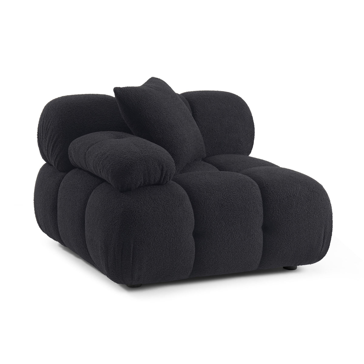 Calliope Black Performance Vegan Shearling Modular Corner Chair by TOV Furniture – photo 1 of 8