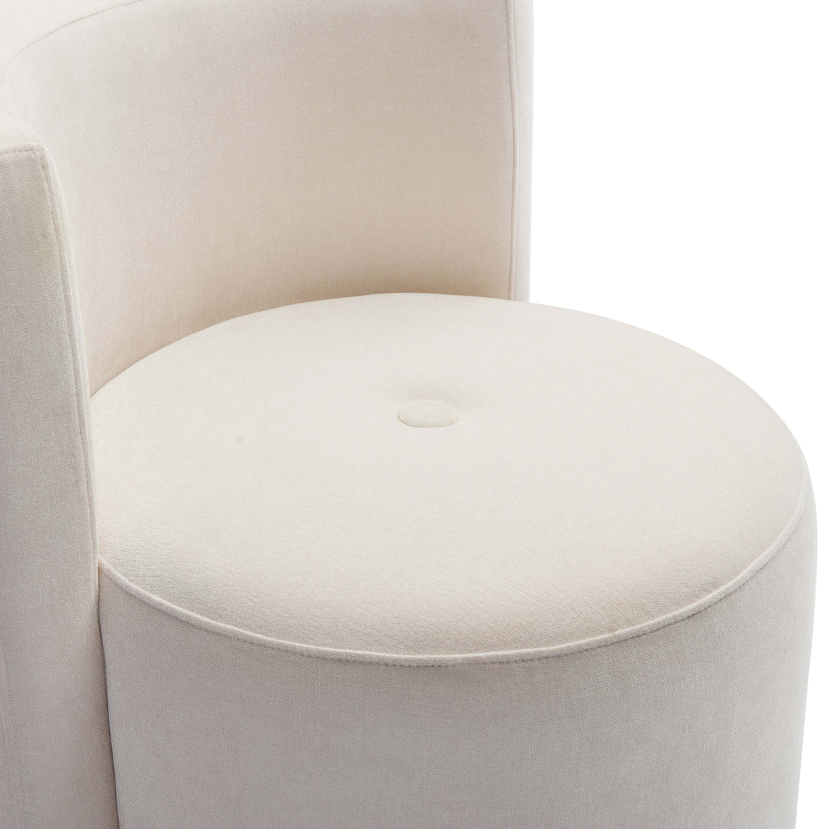 Alyssa Cream Upcycled Performance Velvet Rolling Desk Chair by TOV Furniture – photo 5 of 6