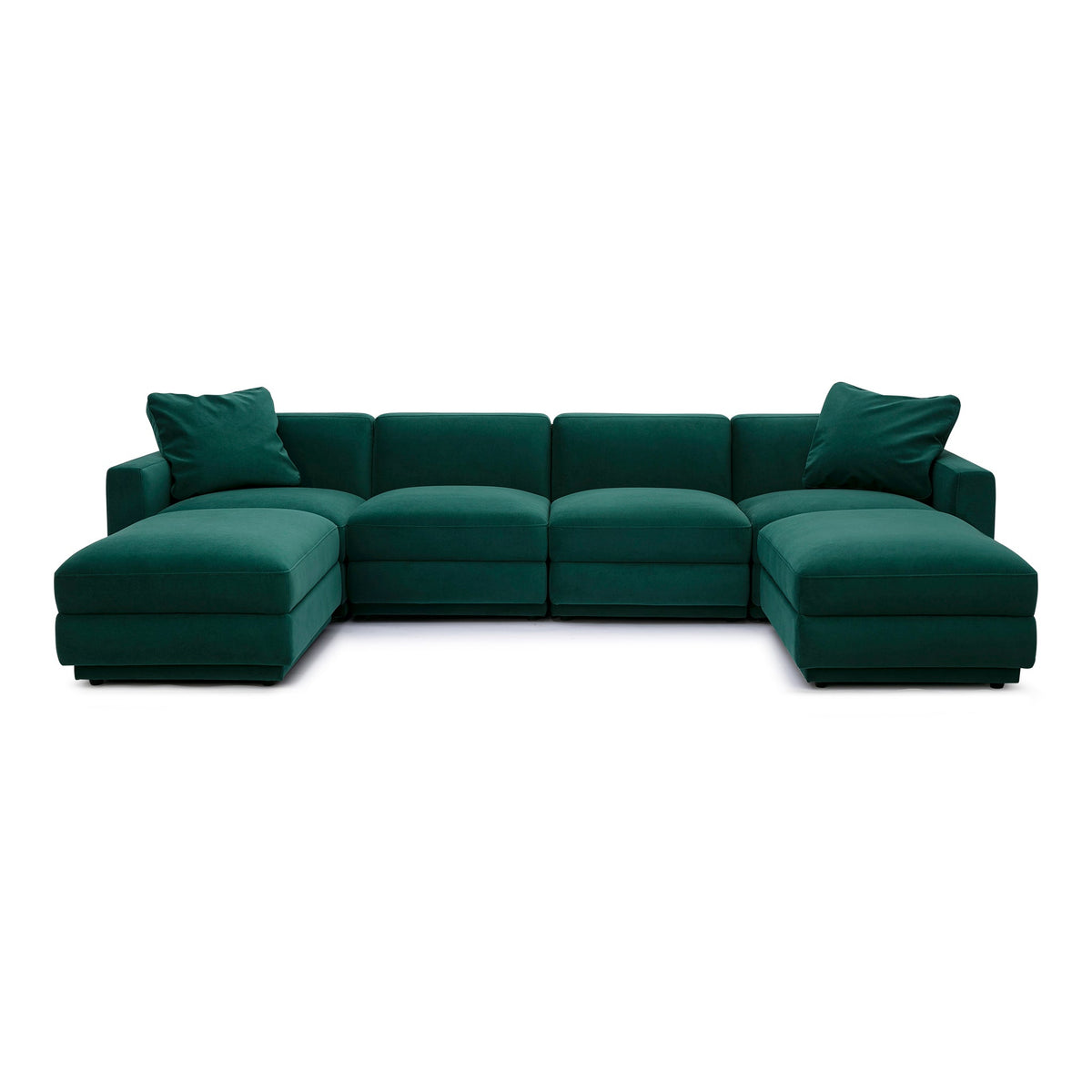 Perry Deep Green Performance Velvet Modular U-Sectional by TOV Furniture – photo 1 of 6