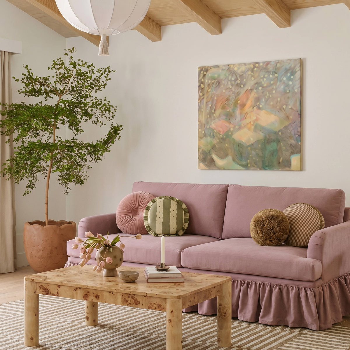 Gertrude 90" Mauve Upcycled Performance Fabric Sofa by TOV Furniture – photo 2 of 7