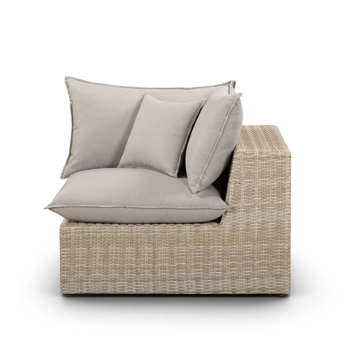 Cali Light Gray Performance Fabric & Natural Wicker Outdoor Corner Chair by TOV Furniture – photo 3 of 5