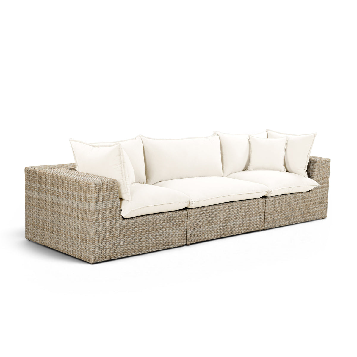 Cali Natural Performance Fabric & Natural Wicker Modular Outdoor Sofa by TOV Furniture – photo 3 of 9