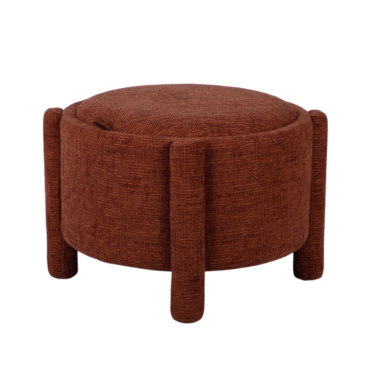 Bellamy Brown Railroad Chenille Storage Stool With Reversible Tray Top by TOV Furniture – photo 3 of 8