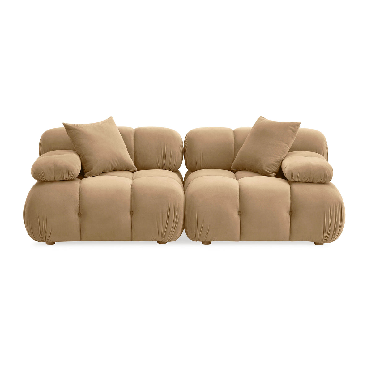 Calliope 79" Cafe Au Lait Performance Velvet Modular Loveseat by TOV Furniture – photo 1 of 6
