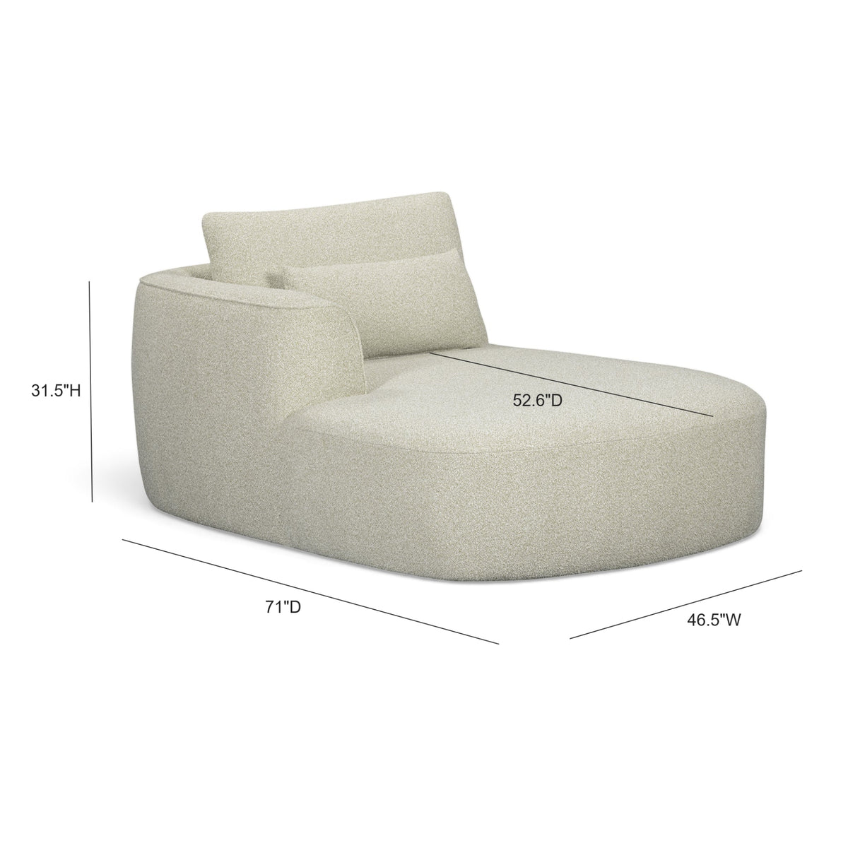 Noor Wheat Boucle LAF Chaise by TOV Furniture – photo 6 of 6