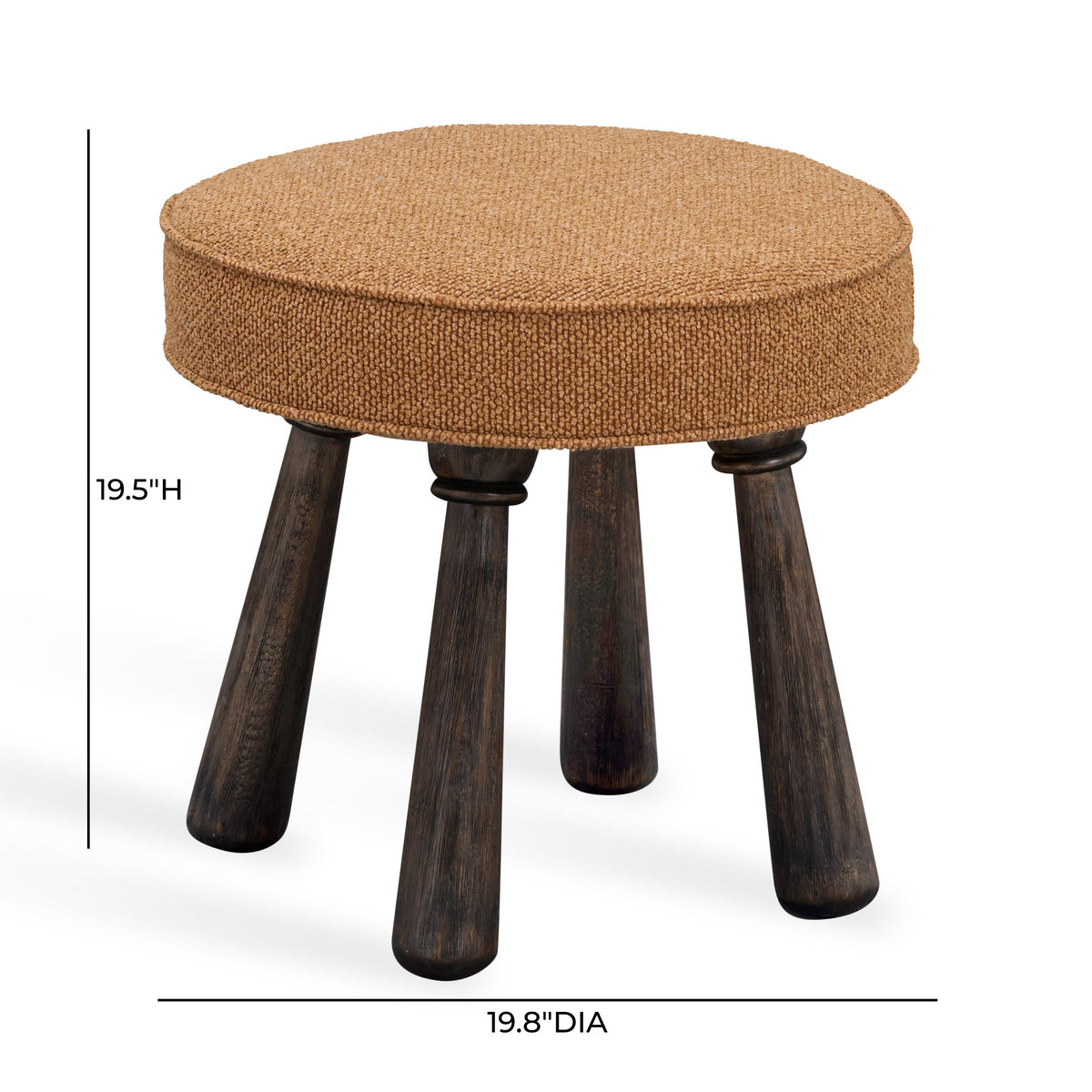 Pookie Golden Brown Performance Boucle Accent Stool by TOV Furniture – photo 7 of 8
