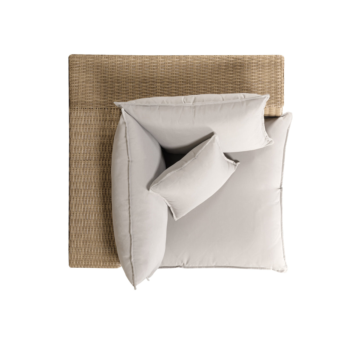 Cali Light Gray Performance Fabric & Brown Wicker Outdoor Corner Chair by TOV Furniture – photo 4 of 5