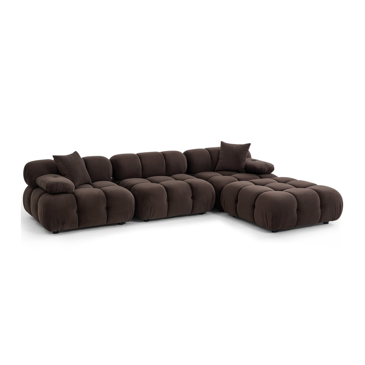 Calliope Dark Brown Performance Velvet 4-piece Modular Sectional by TOV Furniture – photo 3 of 9
