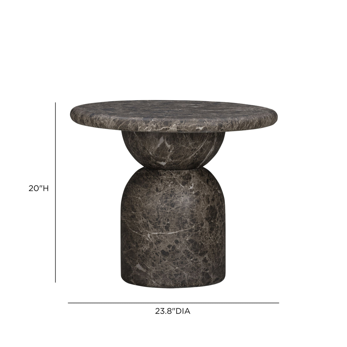 Cynthia Dark Emperador Faux Marble Indoor/Outdoor Side Table by TOV Furniture – photo 6 of 6