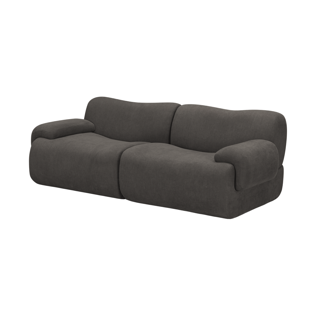 Zenith Gray Upcycled Fabric Modular Loveseat by TOV Furniture – photo 2 of 7