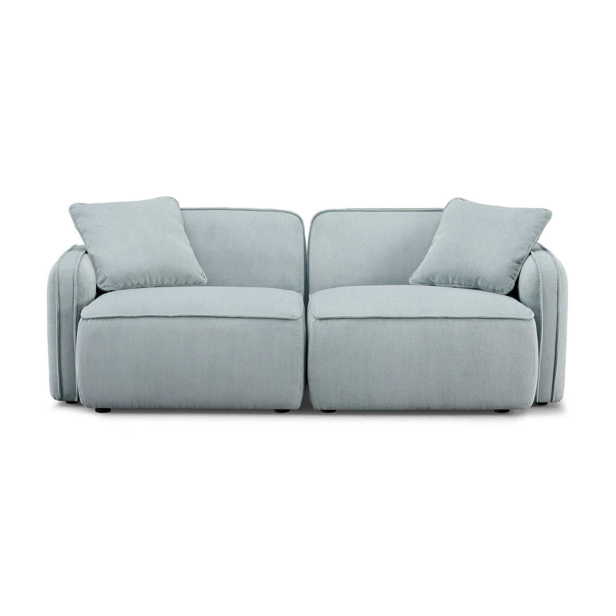 Travie Sea Blue Performance Corduroy Velvet Modular Loveseat by TOV Furniture – photo 1 of 8