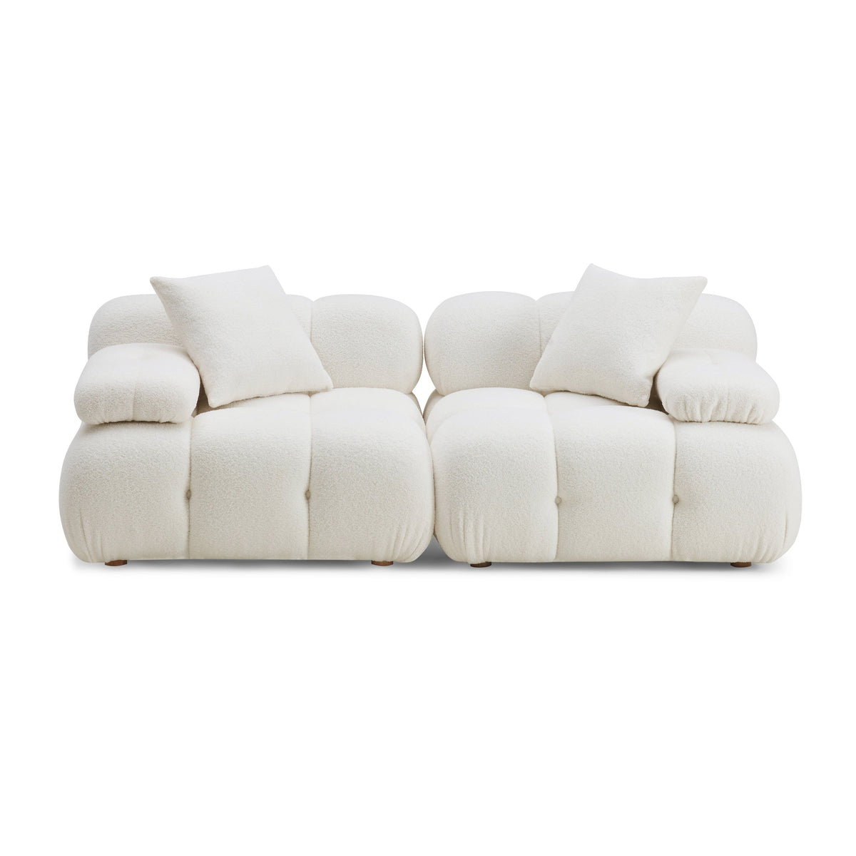 Calliope Cream Performance Vegan Shearling Modular Loveseat by TOV Furniture – photo 1 of 6