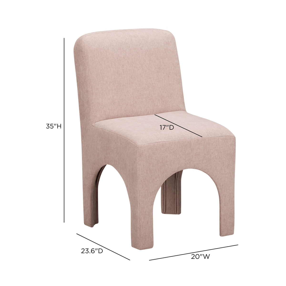 Tomlin Light Pink Performance Chenille Dining Chair by TOV Furniture – photo 9 of 9