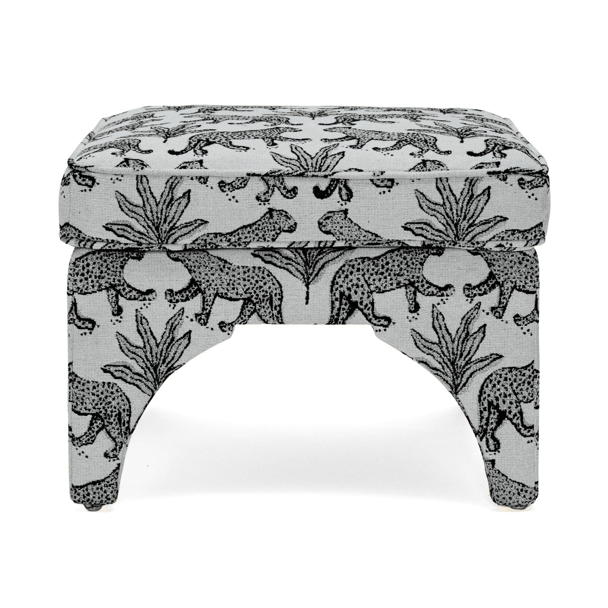 Raji Taupe Leopard Performance Jacquard Ottoman by TOV Furniture – photo 3 of 6