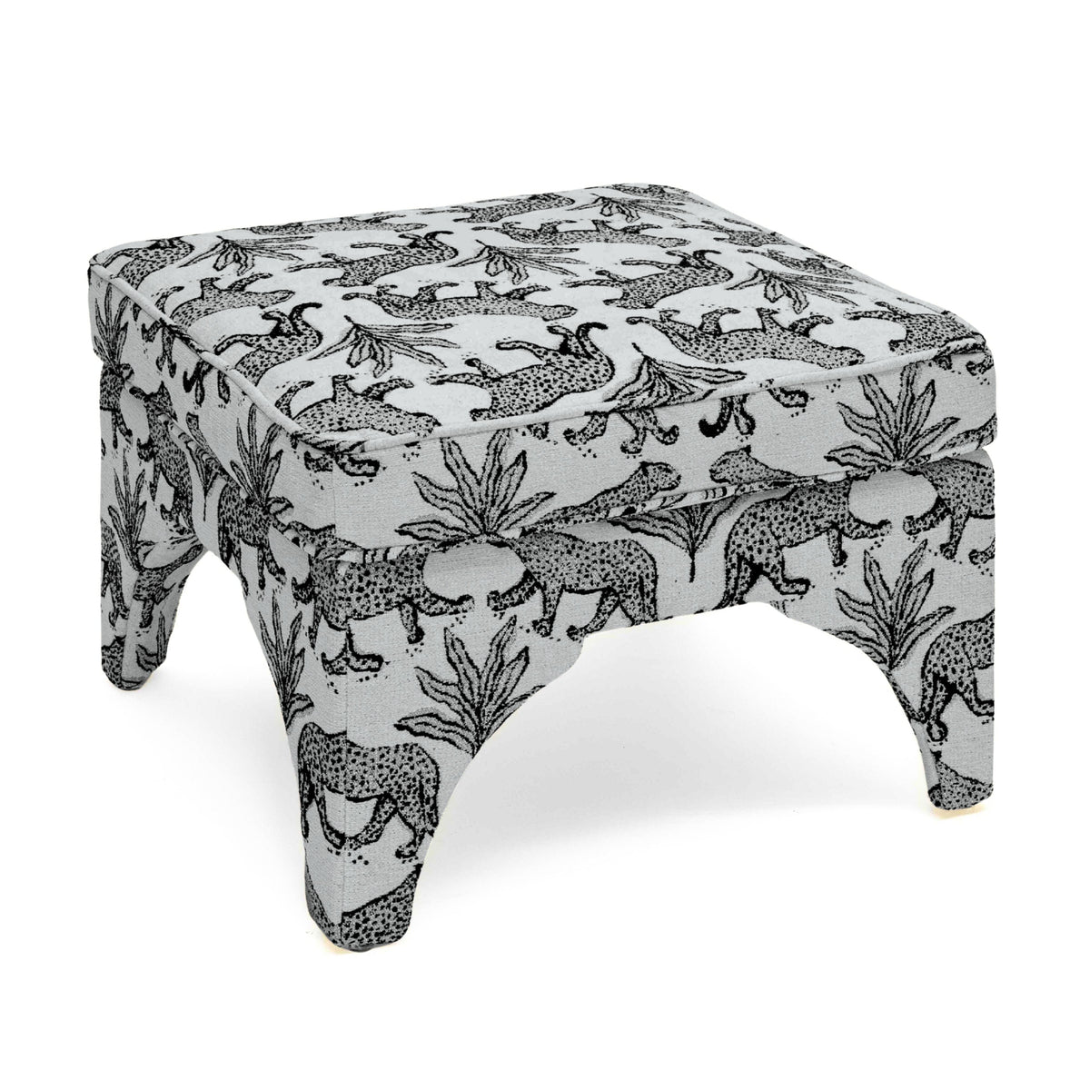 Raji Taupe Leopard Performance Jacquard Ottoman by TOV Furniture – photo 4 of 6