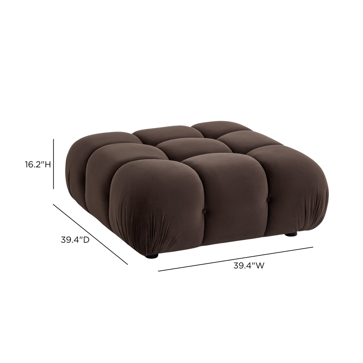 Calliope Dark Brown Performance Velvet Modular Ottoman by TOV Furniture – photo 5 of 5