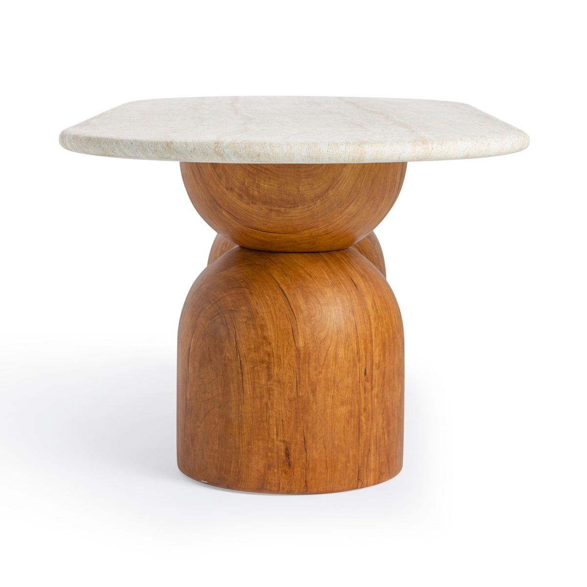 Cynthia 87" Faux Travertine Indoor/Outdoor Concrete Oval Dining Table by TOV Furniture – photo 4 of 6