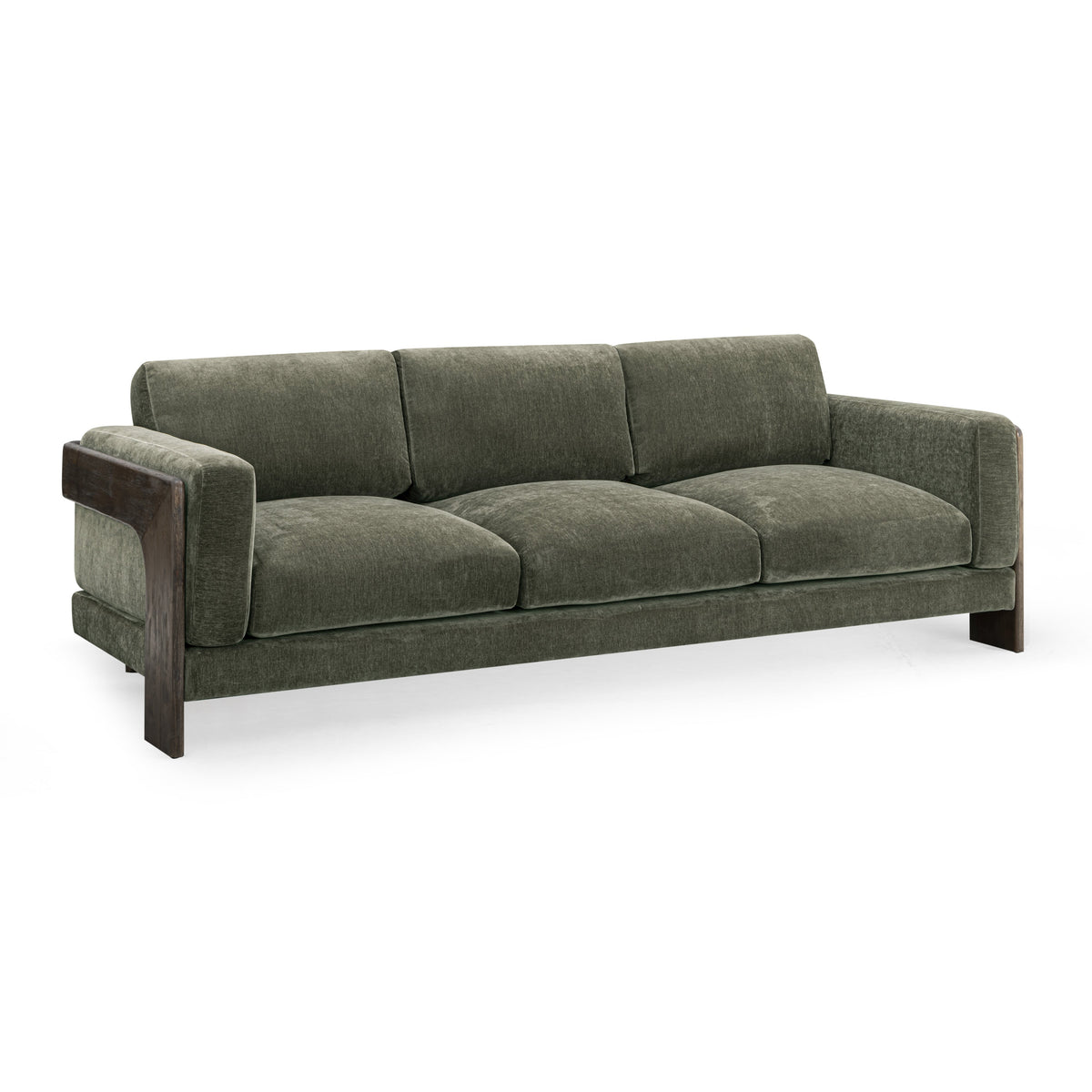 Elyn 91" Olive Green Upcycled Contract-Grade Chenille Sofa by TOV Furniture – photo 1 of 7