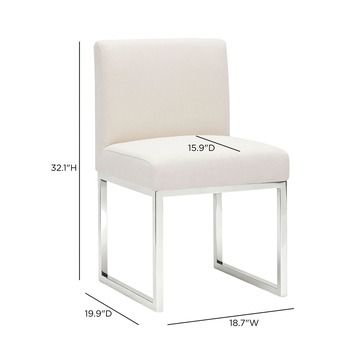 Pensel Cream Performance Plain Weave Dining Chair by TOV Furniture – photo 7 of 7