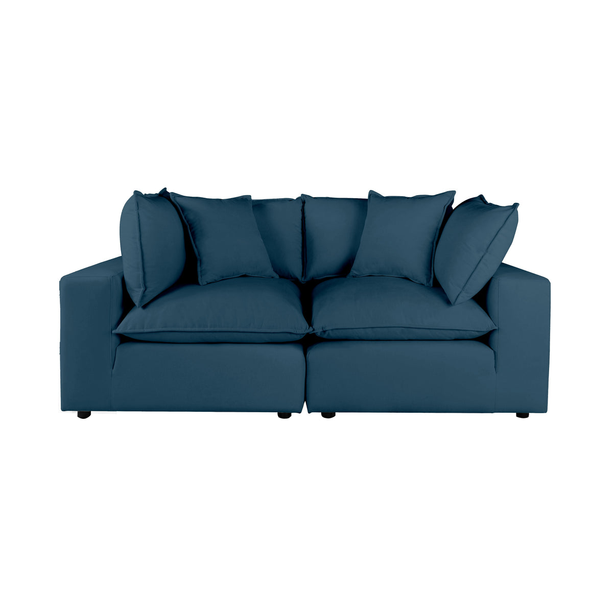 Cali 80" Navy Performance Fabric Modular Loveseat by TOV Furniture – photo 1 of 7