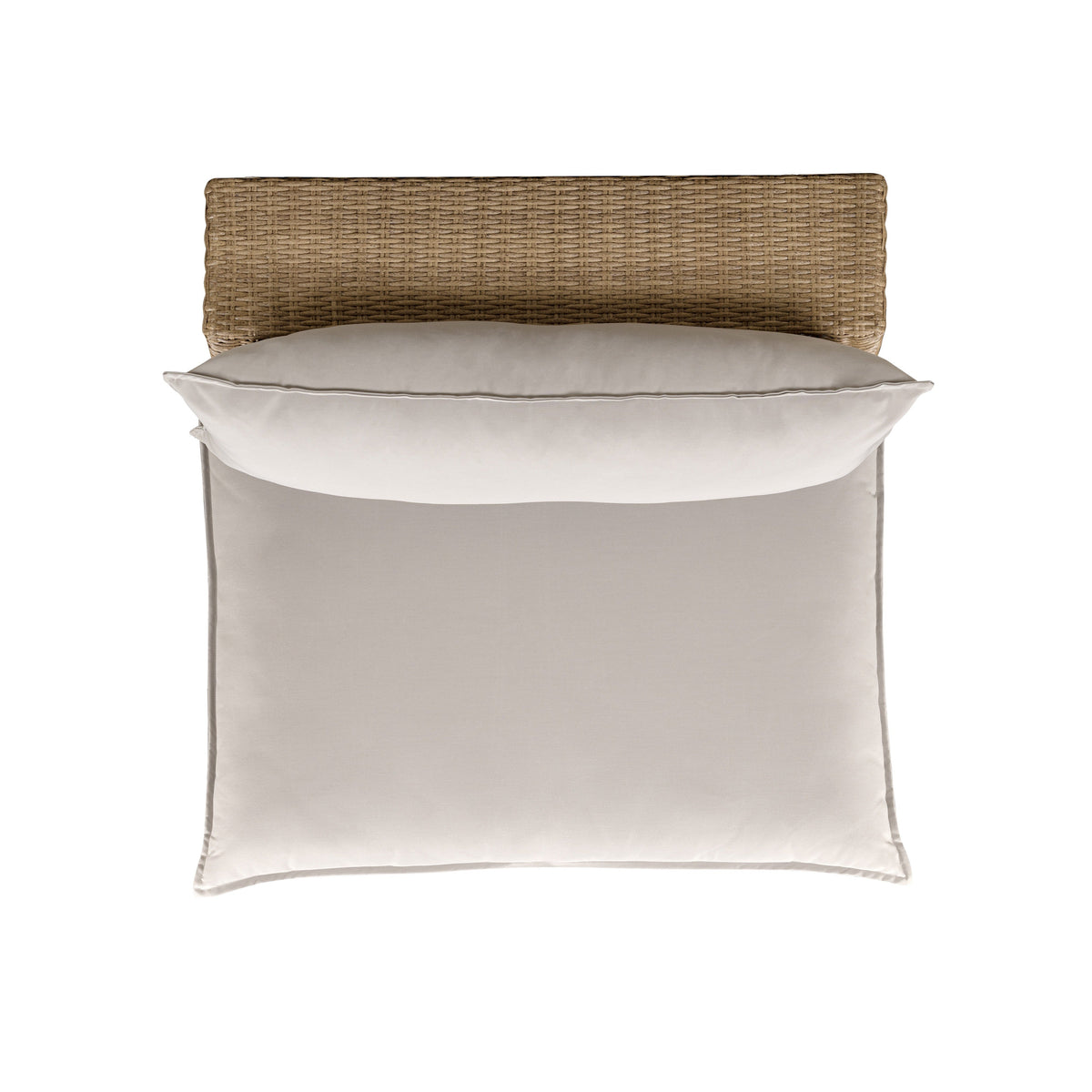 Cali Light Gray Performance Fabric & Brown Wicker Outdoor Armless Chair by TOV Furniture – photo 4 of 5