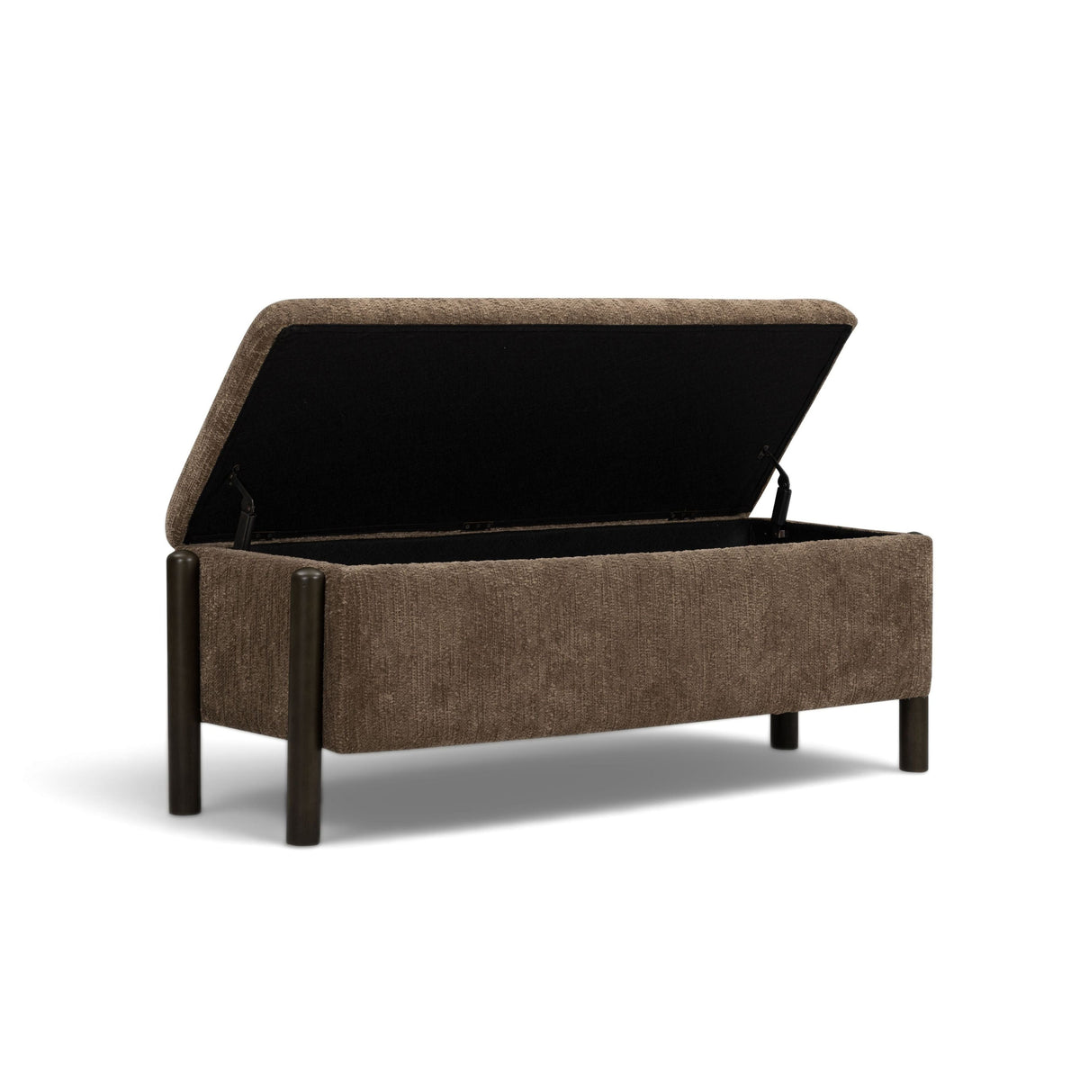 Abby 52" Brown Nubby Fabric Storage Bench by TOV Furniture – photo 4 of 9
