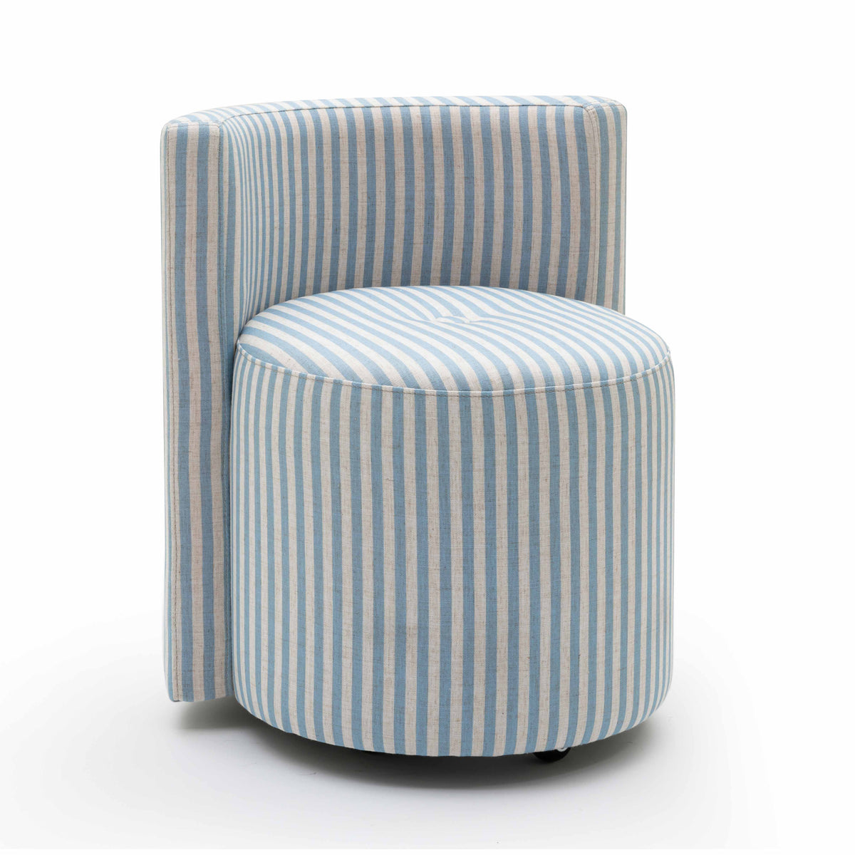 Alyssa Blue Striped Performance Linen Rolling Desk Chair by TOV Furniture – photo 1 of 6