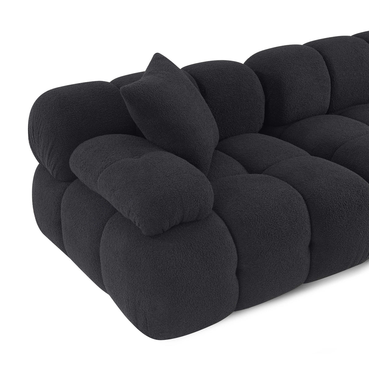 Calliope Black Performance Vegan Shearling Modular Loveseat by TOV Furniture – photo 5 of 6