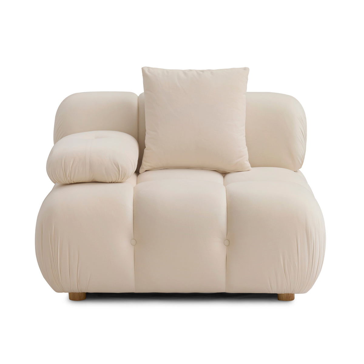 Calliope Cream Performance Velvet Modular Corner Chair by TOV Furniture – photo 2 of 7