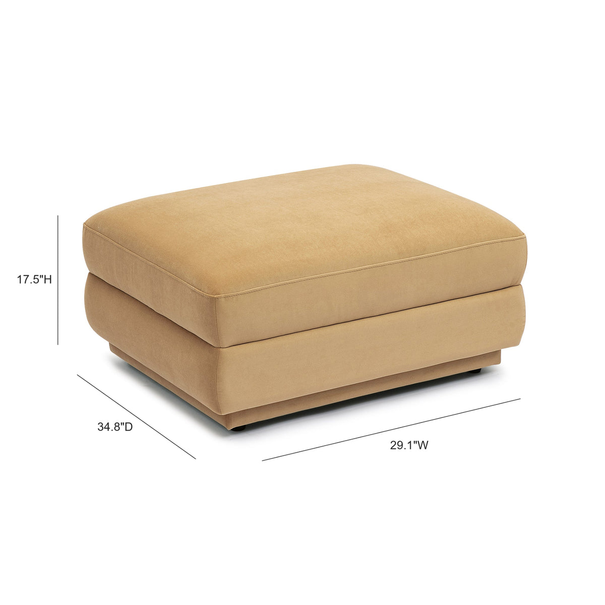 Perry Tan Performance Velvet Modular Sectional Ottoman by TOV Furniture – photo 6 of 6