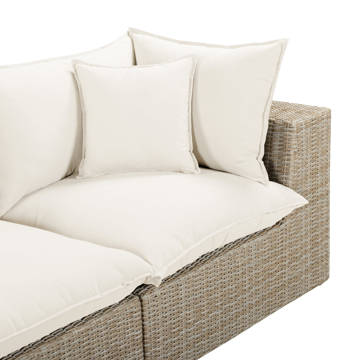 Cali Natural Performance Fabric & Natural Wicker Modular Outdoor Sectional by TOV Furniture – photo 5 of 7