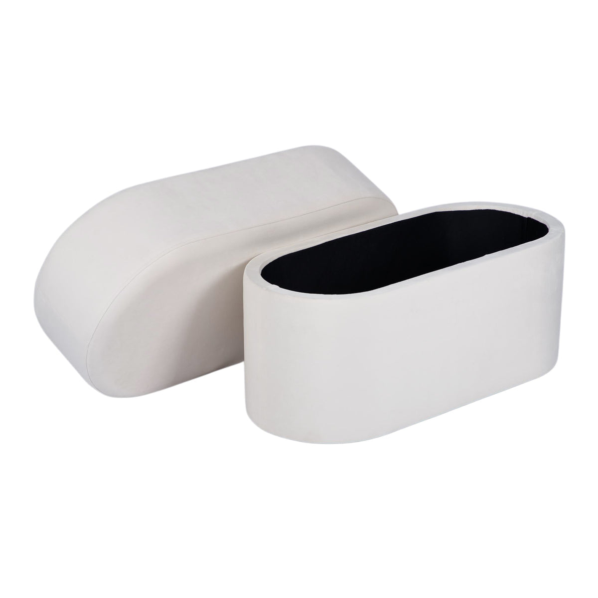 Andrea Cream Performance Velvet 31" Storage Bench by TOV Furniture – photo 6 of 7
