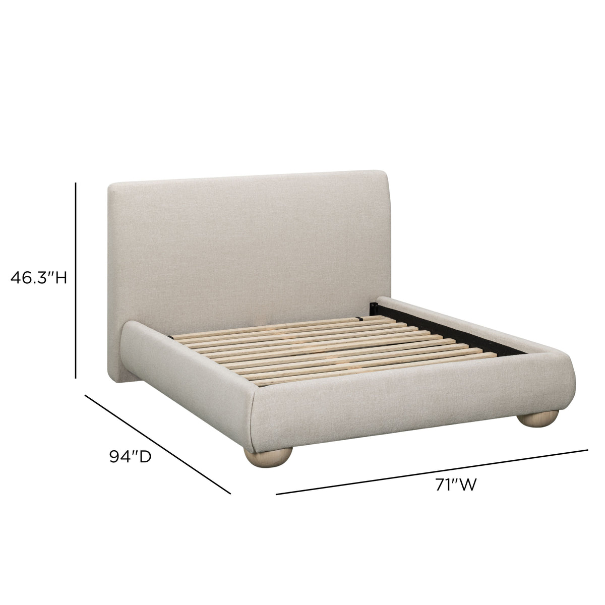 Rayne Cream Textured Fabric Queen Bed by TOV Furniture – photo 9 of 9