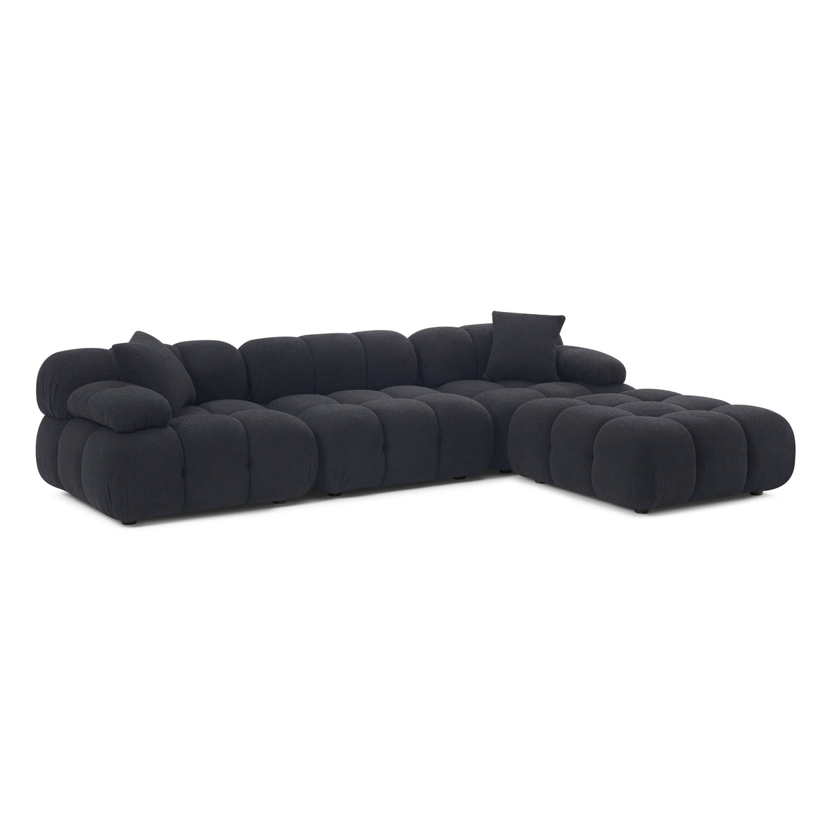 Calliope Black Performance Vegan Shearling 4-piece Modular Sectional by TOV Furniture – photo 3 of 10