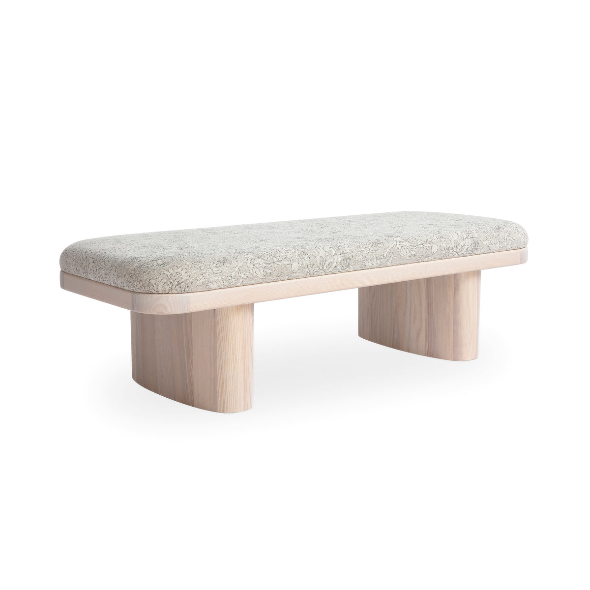Ollie 56.5" Neutral Floral Jacquard Bench by TOV Furniture – photo 2 of 6