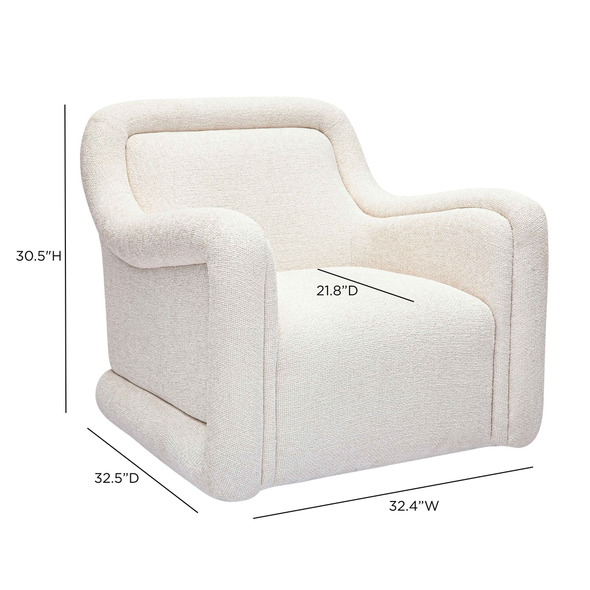 Charli Performance Swivel Chair in Off-White by TOV Furniture – photo 7 of 8