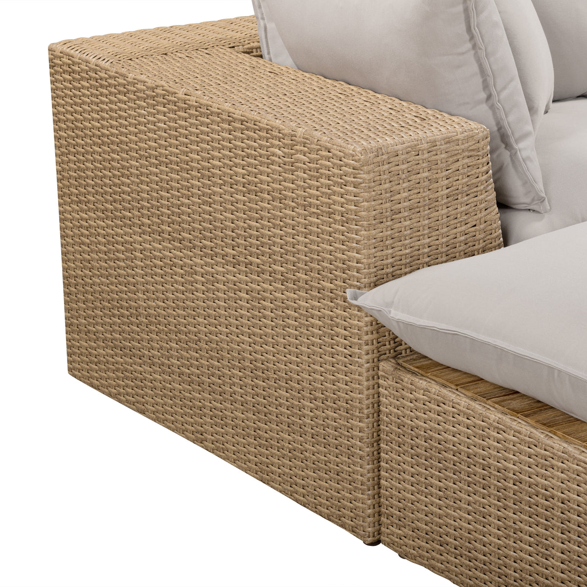 Cali Light Gray Fabric & Brown Wicker Modular Outdoor Sectional by TOV Furniture – photo 3 of 10